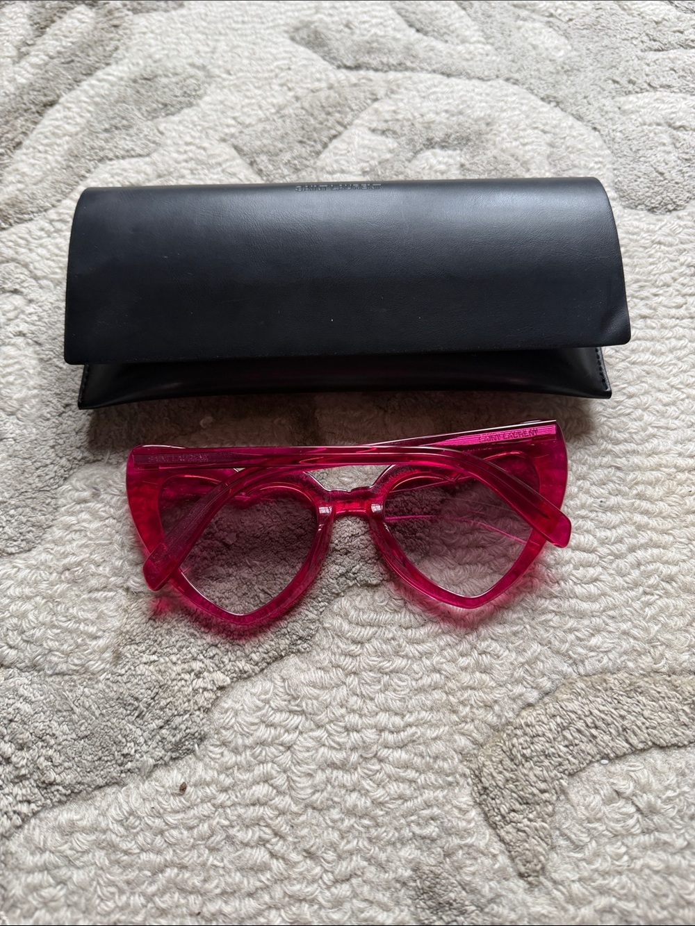Saint Laurent Pink Lou Lou Heart Cat-Eye Sunglasses - Picture 5 of 9